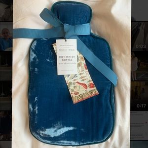 Anthropologie Blue Crushed Velvet Hot Water Bottle
